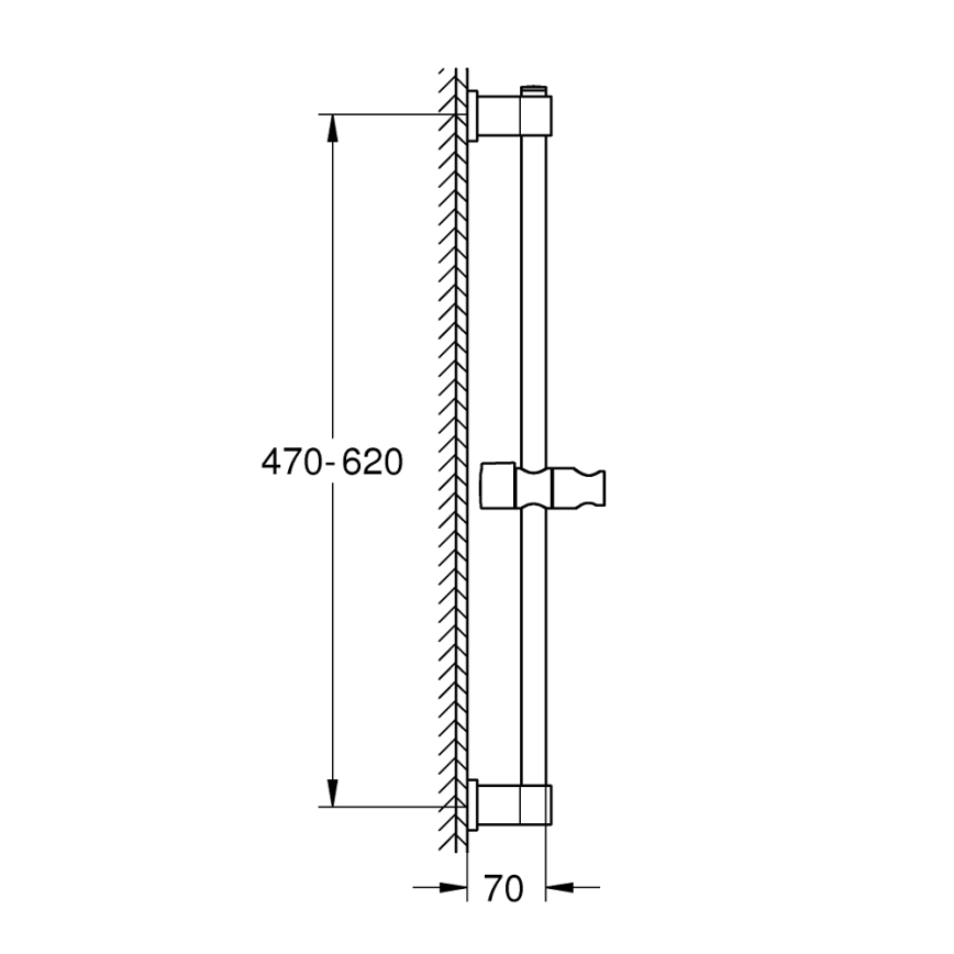GROHE 27724001 - Duschstång VITALIO UNIVERSAL 600 mm polerad krom