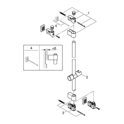 GROHE 277242431 - Duschstång VITALIO UNIVERSAL 600 mm svart