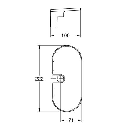 GROHE 27725001 - VITALIO UNIVERSAL hylla 222 x 100 mm vit