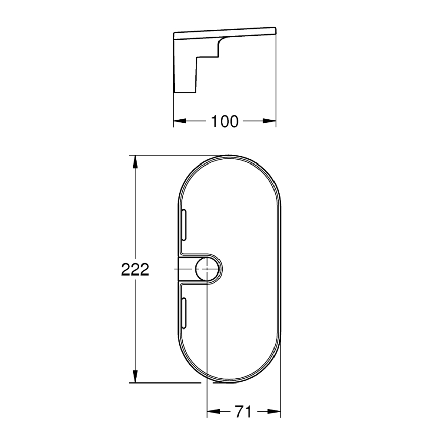 GROHE 27725001 - VITALIO UNIVERSAL hylla 222 x 100 mm vit