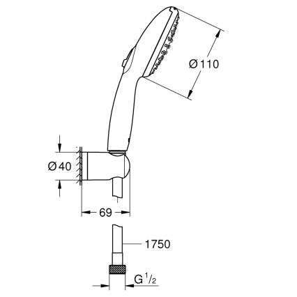GROHE 279502431 - Duschset VITALIO START 110 110 mm svart