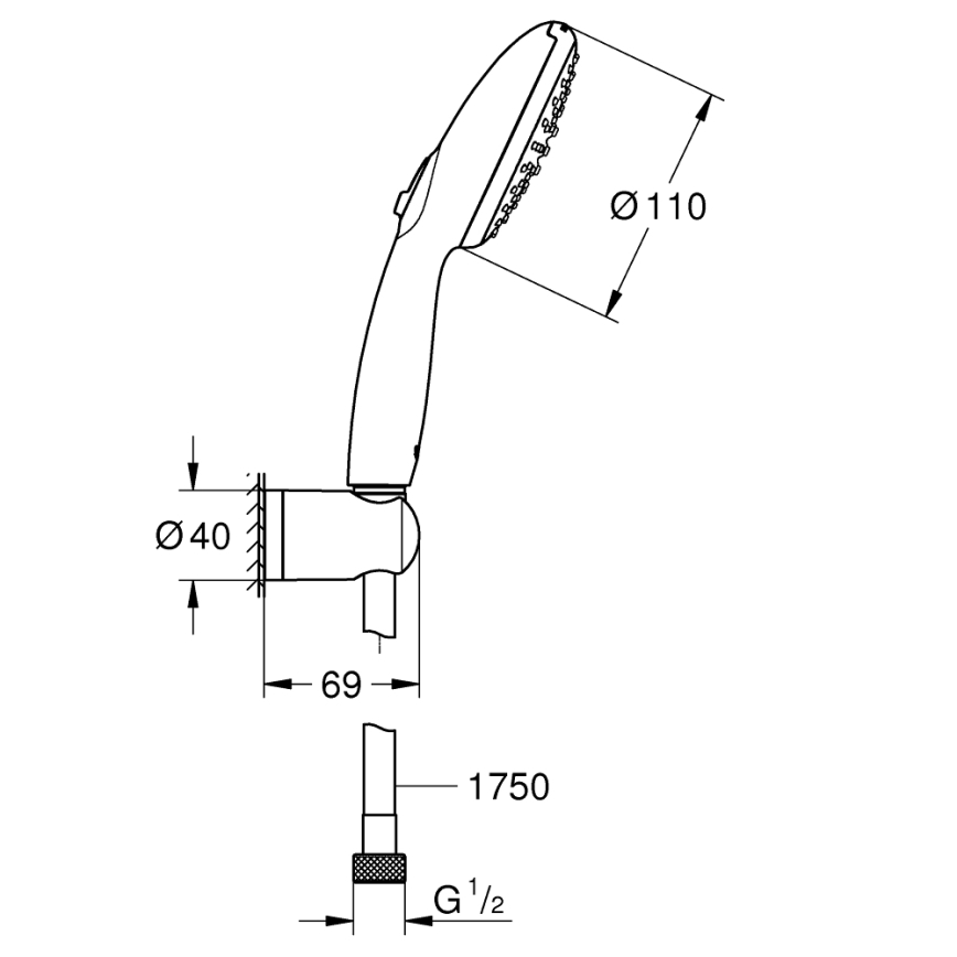 GROHE 279502431 - Duschset VITALIO START 110 110 mm svart