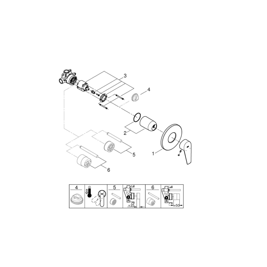 GROHE 29040001 - Duschblandare BAUEDGE polerad krom