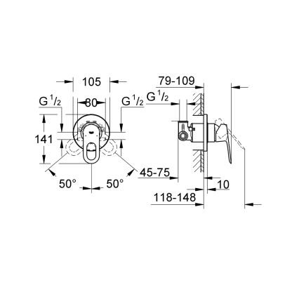 GROHE 29042000 - BAULOOP duschblandare, polerad krom