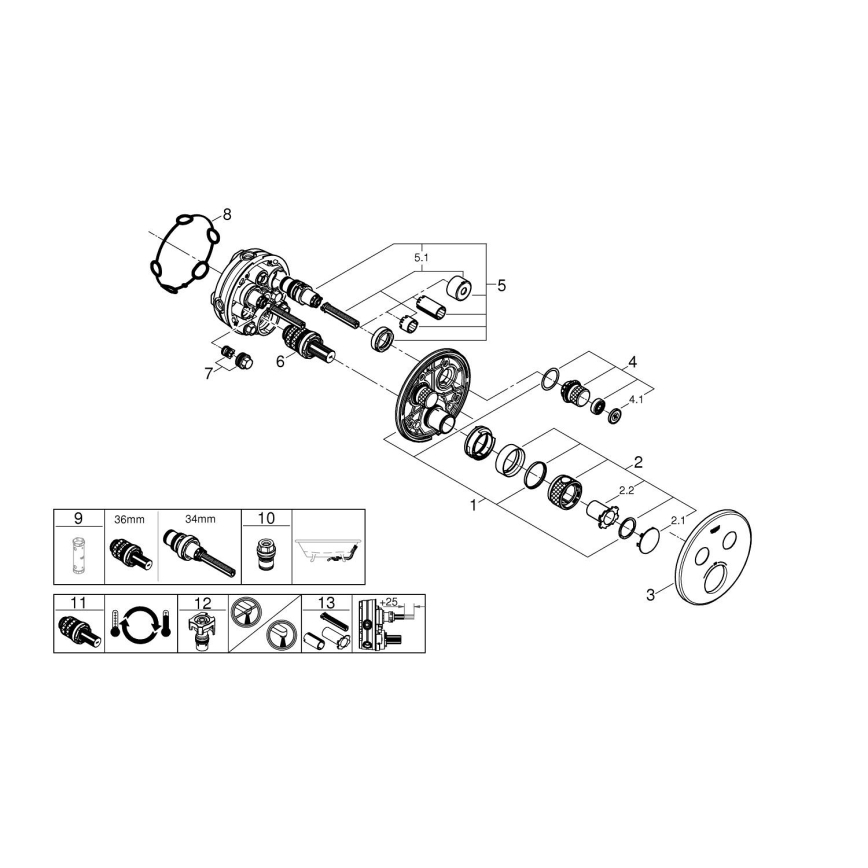 GROHE 29119AL0 - termostat GROHTHERM SMARTCONTROL antracit