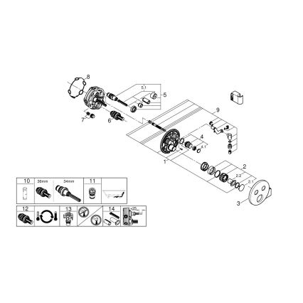 GROHE 29120000 - termostatisk infälld duschblandare GROHTHERM SMARTCONTROL + kromad hållare