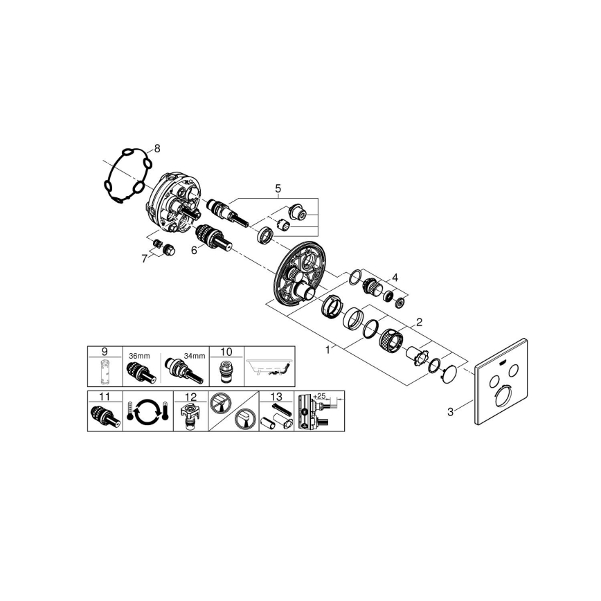 GROHE 29124A00 - Termostatisk blandare GROHTHERM SMARTCONTROL grafit