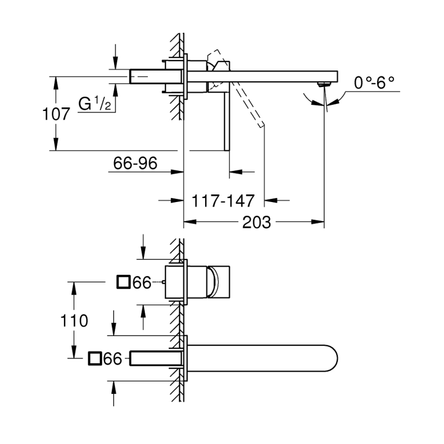 GROHE 29306003 - Tvättställsblandare PLUS, 203 mm, blank krom