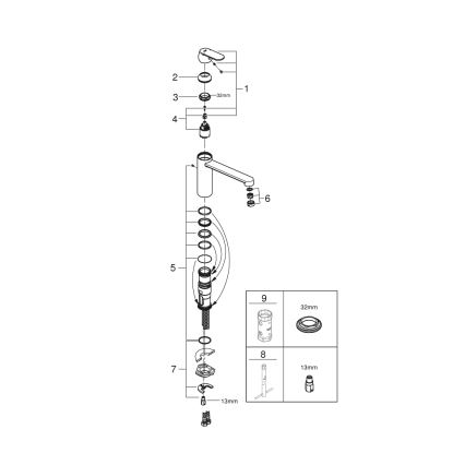 GROHE 30193000 - Köksblandare EUROSMART COSMOPOLITAN blank krom