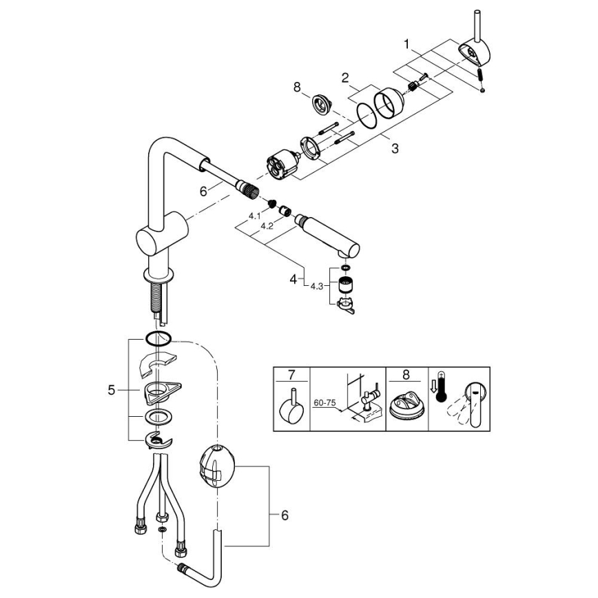 GROHE 30274000 - Diskbänkblandare, L-utlopp, polerad krom