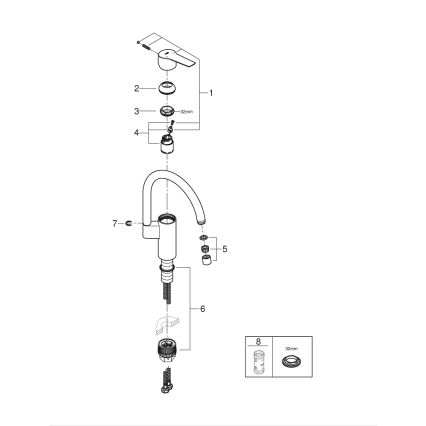 GROHE 304692430 - Köksblandare START 339 mm mattkrom