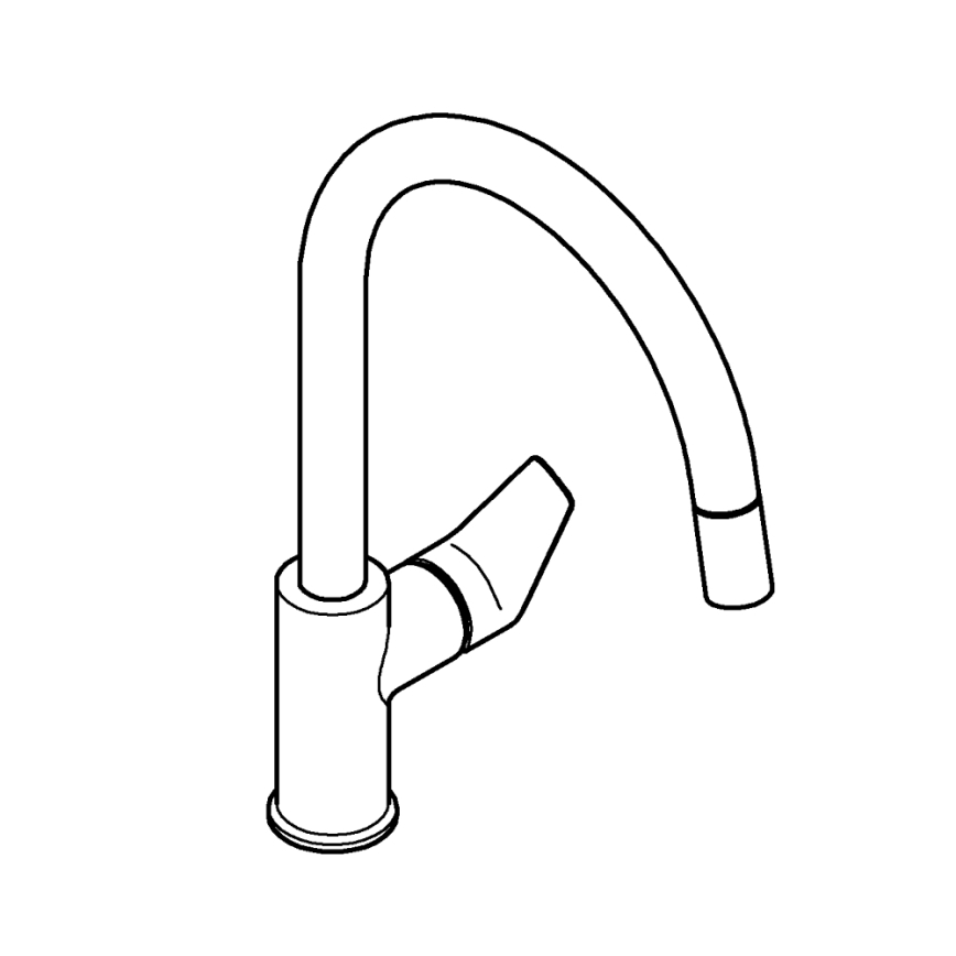 GROHE 30551000 - Köksblandare START EDGE 357 mm i polerad krom