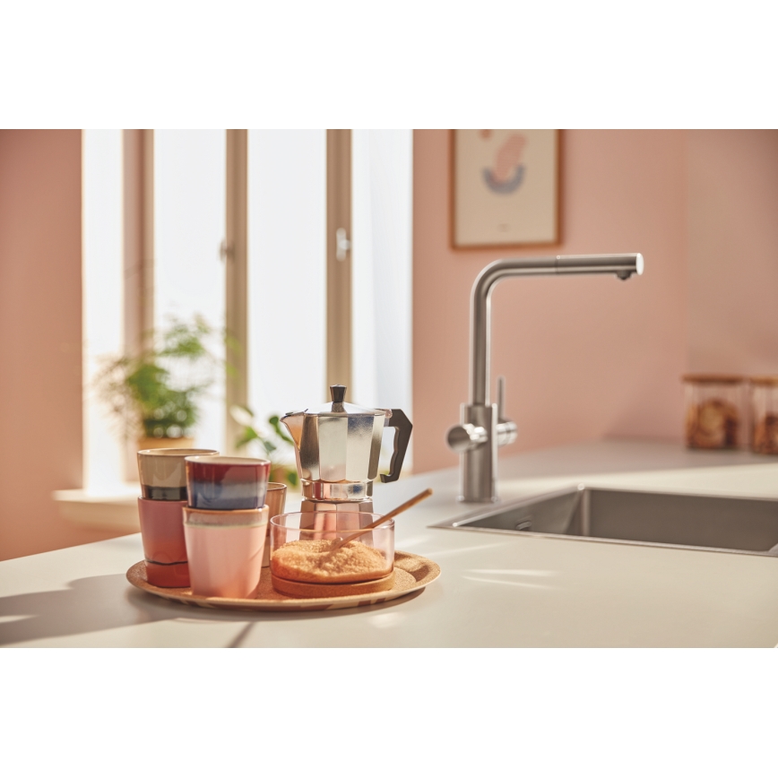 GROHE 30601DC0 - Köksblandare BLUE PURE med utdragbar pip i rostfritt stål