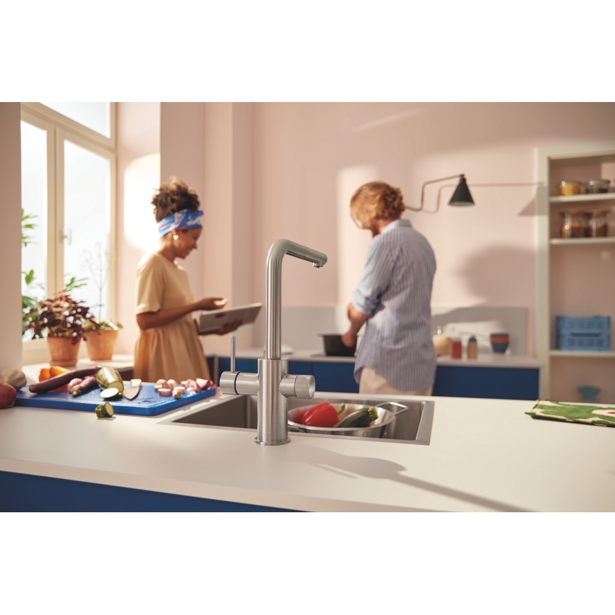 GROHE 30601DC0 - Köksblandare BLUE PURE med utdragbar pip i rostfritt stål