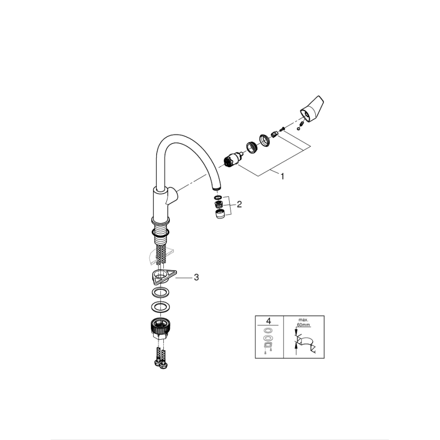 GROHE 31233001 - Köksblandare START, blank krom