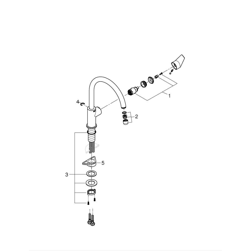 GROHE 31367001 - Köksblandare BAUEDGE 332 mm i blank krom