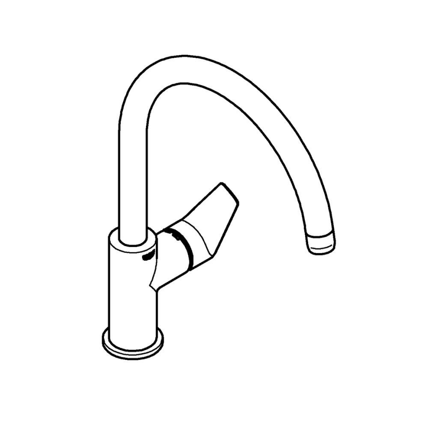 GROHE 31367001 - Köksblandare BAUEDGE 332 mm i blank krom
