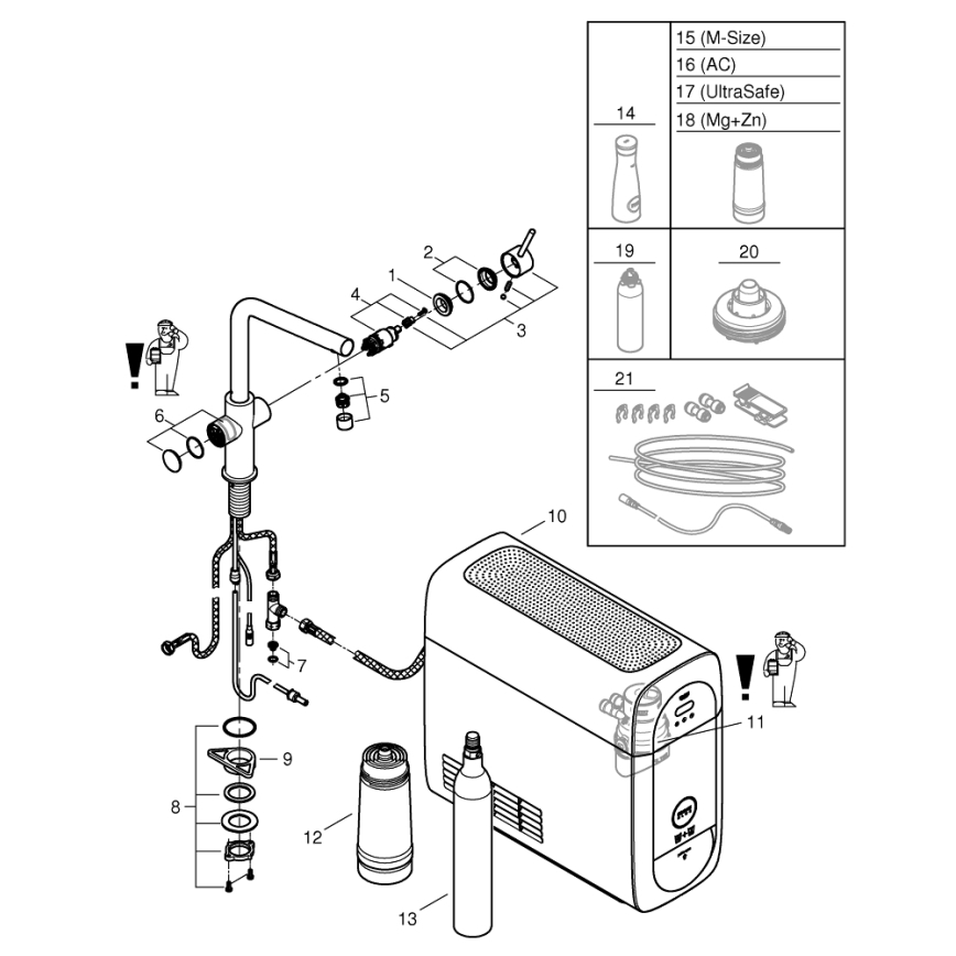 GROHE 31454001 - Köksblandare BLUE HOME, L‑pip, blank krom