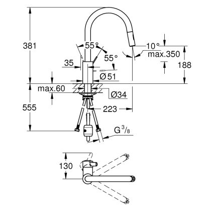 GROHE 31481001 - Köksblandare EUROSMART COSMOPOLITAN polerad krom