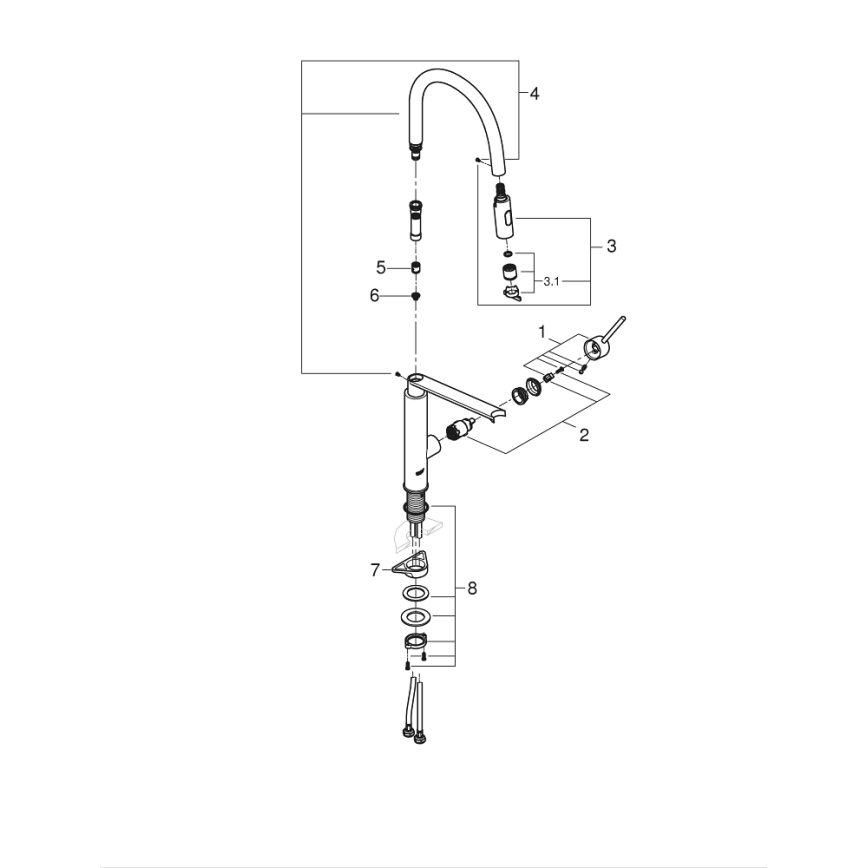 GROHE 31491DC0 - Köksblandare CONCETTO DN 15 i rostfritt stål
