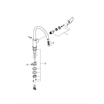 GROHE 31536001 - Köksblandare BAUCURVE 332 mm polerad krom