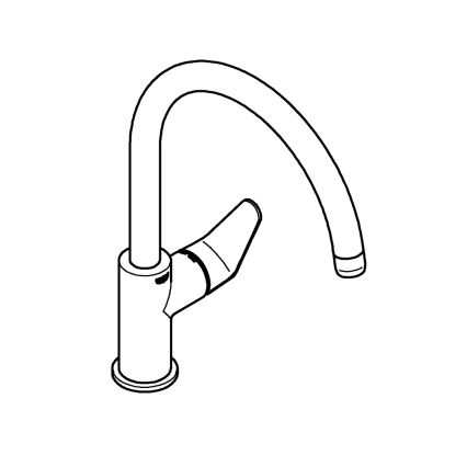 GROHE 31536001 - Köksblandare BAUCURVE 332 mm polerad krom