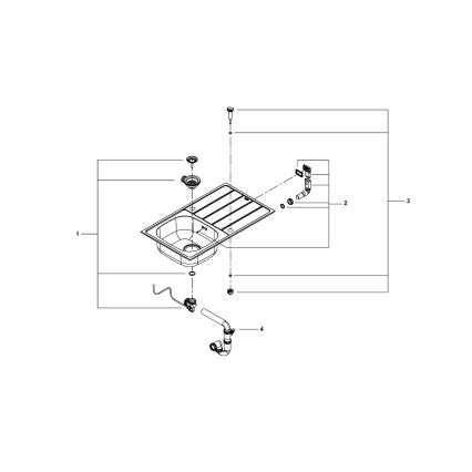 GROHE 31552SD1 - Diskho K200 860 x 500 mm i rostfritt stål
