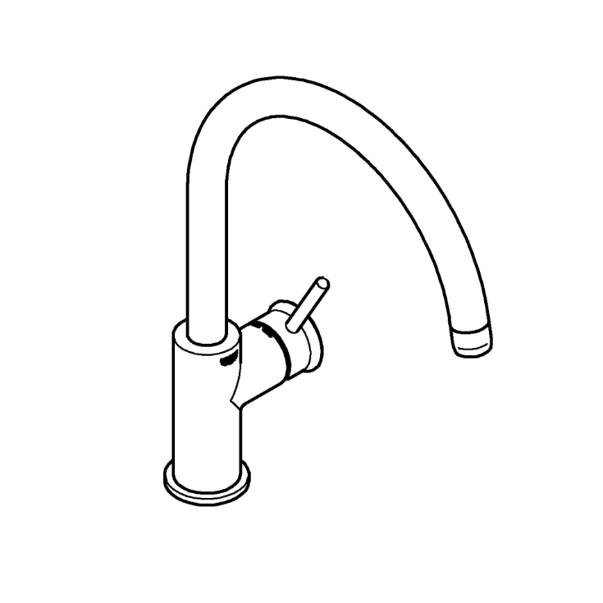 GROHE 31553001 - Köksblandare START CLASSIC i blank krom