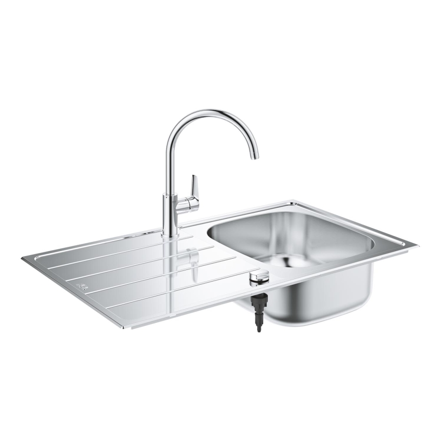 GROHE 31562SD1 - Set med köksdiskho och blandare BAU 860 x 500 mm i rostfritt stål