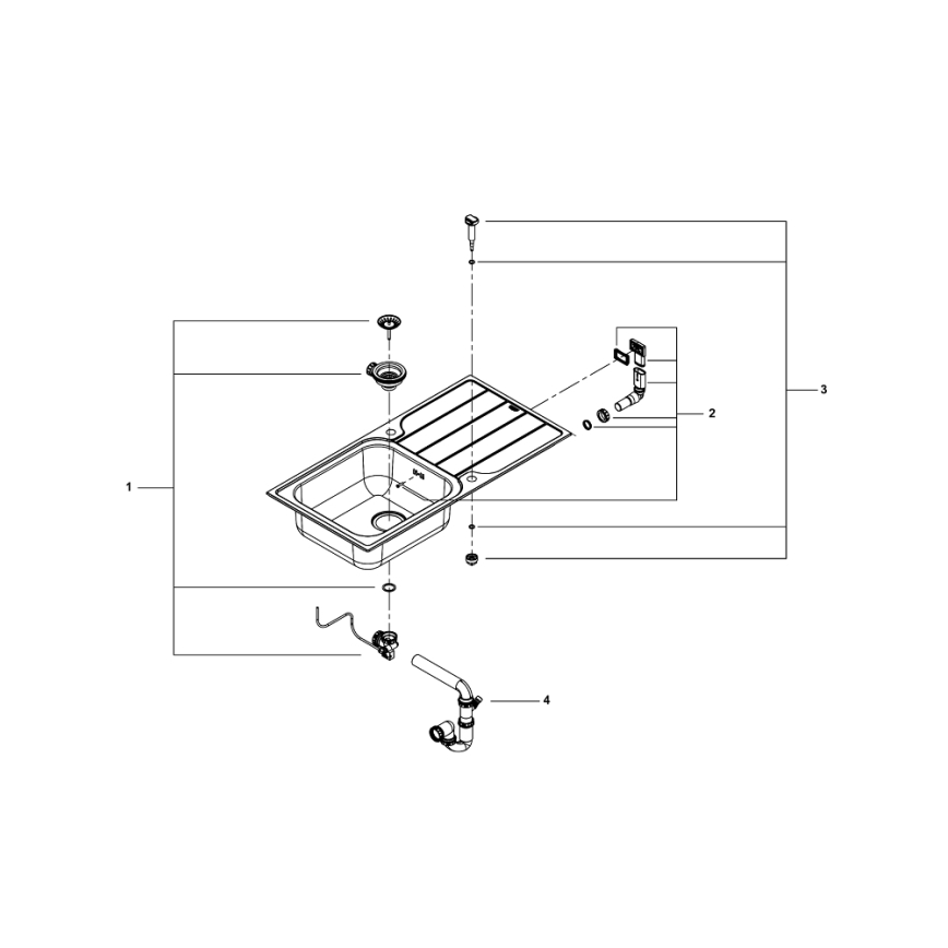GROHE 31563SD1 - Diskho K500 1000 × 500 mm i rostfritt stål