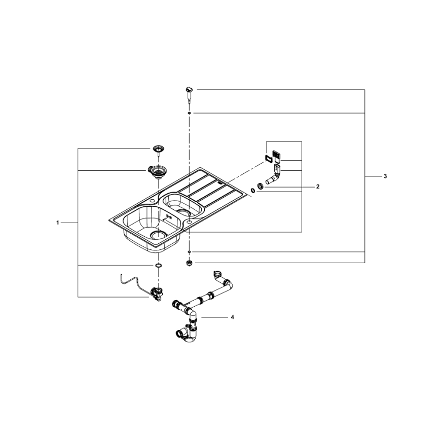 GROHE 31564SD1 - Diskho K200 965 × 500 mm i rostfritt stål