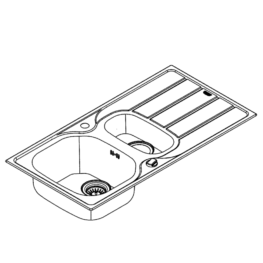 GROHE 31564SD1 - Diskho K200 965 × 500 mm i rostfritt stål
