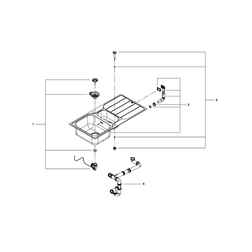 GROHE 31572SD1 - Diskho K500 1000 × 500 mm i rostfritt stål