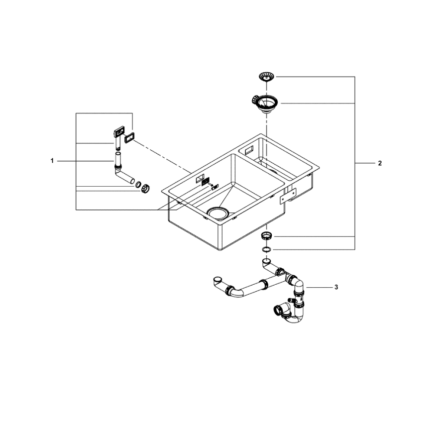 GROHE 31575SD1 - Köksdiskho K700U 760 × 450 mm rostfritt stål