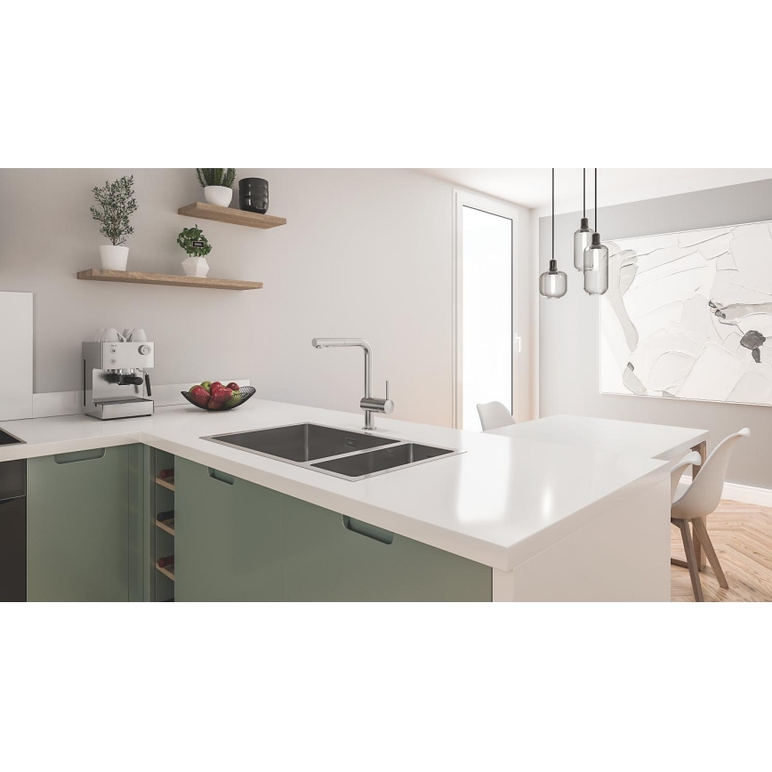 GROHE 31575SD1 - Köksdiskho K700U 760 × 450 mm rostfritt stål