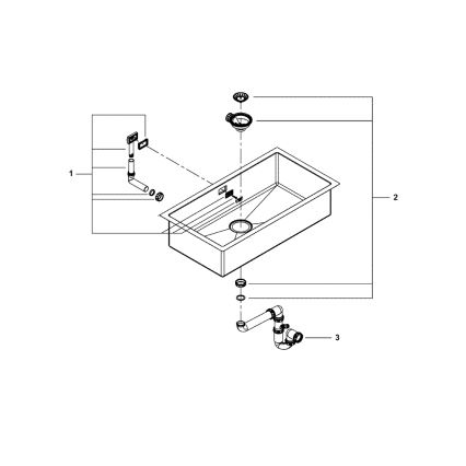 GROHE 31580SD1 - Köksdiskho K700 864 × 464 mm i rostfritt stål
