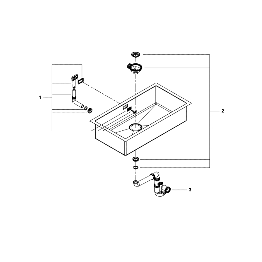 GROHE 31580SD1 - Köksdiskho K700 864 × 464 mm i rostfritt stål
