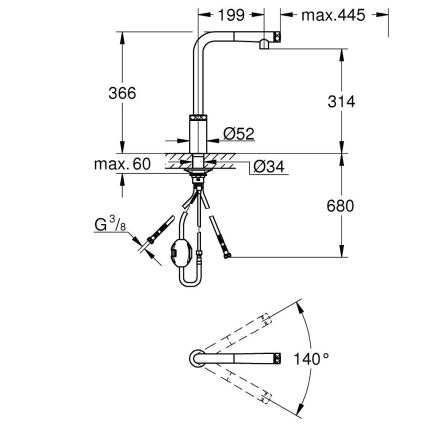 GROHE 31613DC0 - Köksblandare A SmartControl i rostfritt stål