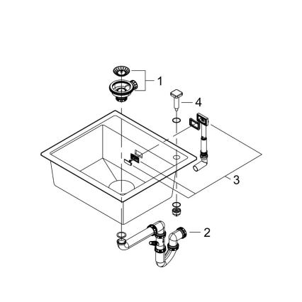 GROHE 31651AP0 - K700 köksdiskho 560 × 510 mm granit/svart