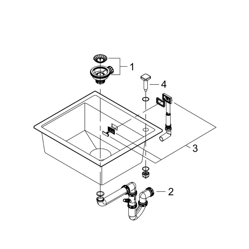 GROHE 31651AP0 - K700 köksdiskho 560 × 510 mm granit/svart