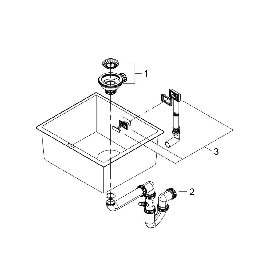 GROHE 31653AP0 - Diskho K700U 457 × 406 mm sten/svart