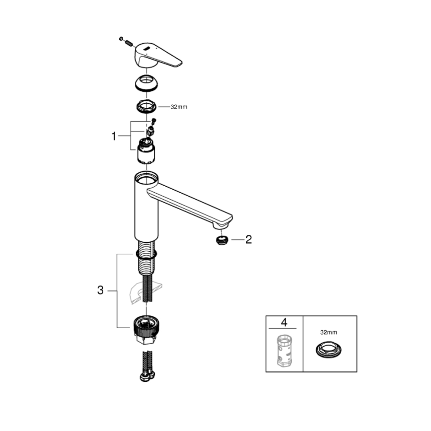 GROHE 31693000 - Köksblandare BAUEDGE 193 mm, blank krom