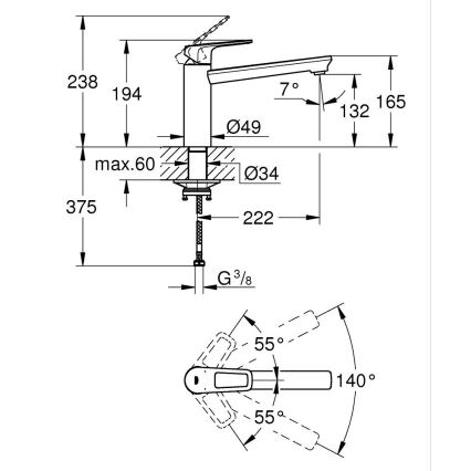 GROHE 31706000 - Köksblandare BAULOOP polerad krom