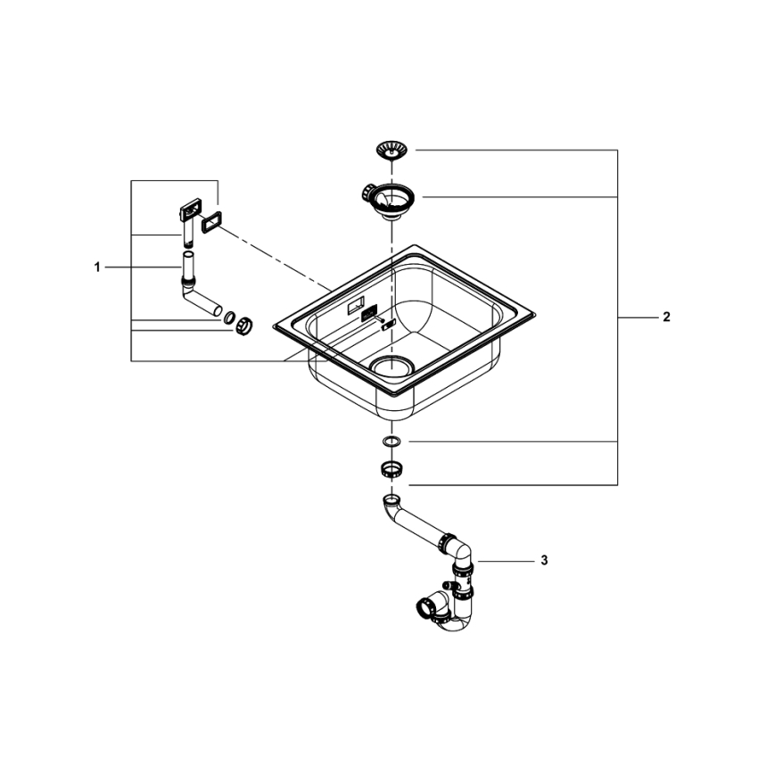 GROHE 31719SD0 - Diskho K200 533 × 457 mm rostfritt stål
