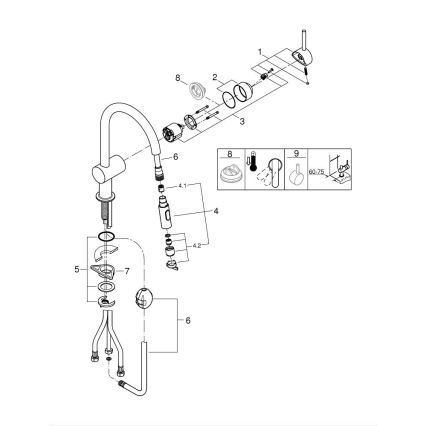 GROHE 32321002 - Köksblandare A i blank krom