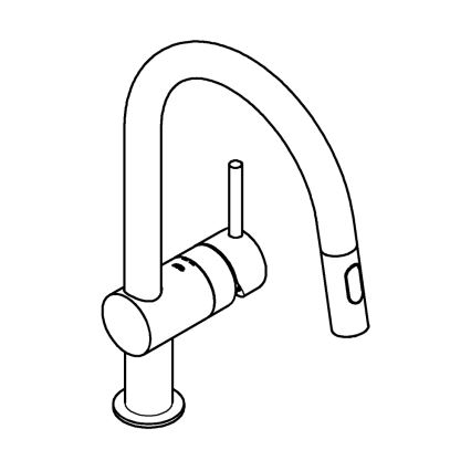 GROHE 32321002 - Köksblandare A i blank krom