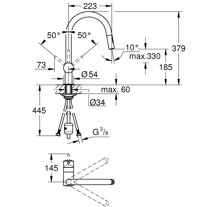 GROHE 32321DC2 - Köksblandare A, rostfritt stål