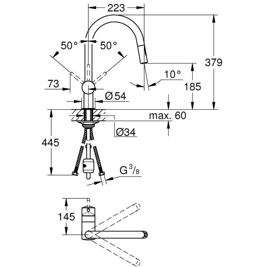 GROHE 32321DC2 - Köksblandare A, rostfritt stål