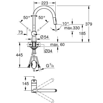 GROHE 32321DL2 - Köksblandare A bronsfärgad