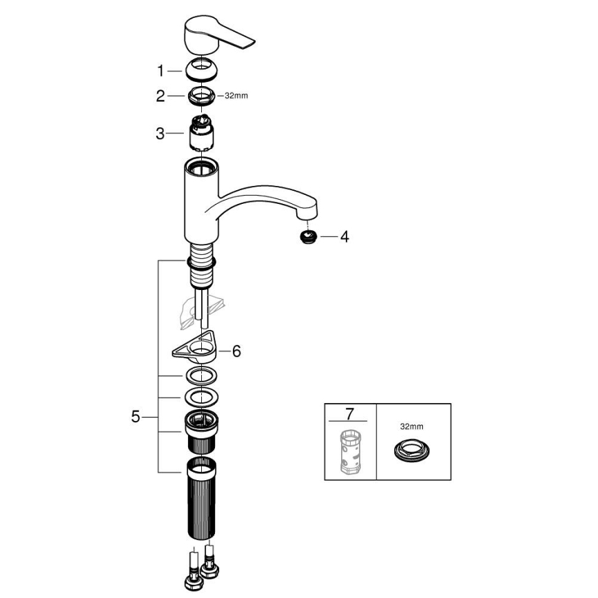GROHE 324412432 - Köksblandare START 184 mm svart